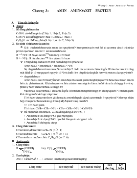 Trắc nghiệm Hóa học 12 - Chương 3: Amin, Aminoaxit, Protein