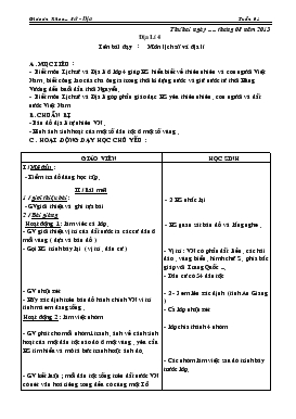 Giáo án Khoa học - Lịch sử - Địa lí Lớp 4 - Học kỳ I