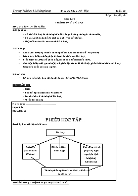 Giáo án Khoa học - Lịch sử - Địa lí Lớp 4, Lớp 5 - Tuần 10