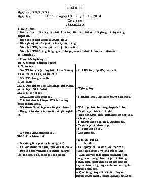 Giáo án Lớp 4 - Tuần 22