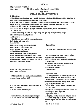 Giáo án Lớp 4 - Tuần 27