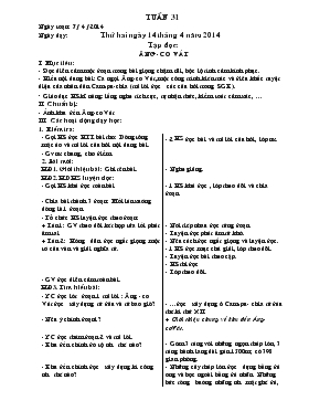 Giáo án Lớp 4 - Tuần 31