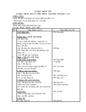 Giáo án Luyện phát âm Lớp 2