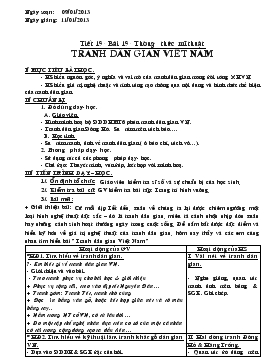 Giáo án Mĩ thuật 6 - Tiết 19, Bài 19: Tranh dân gian Việt Nam
