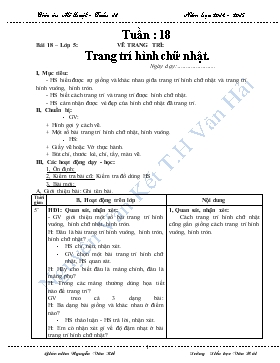 Giáo án Mĩ thuật Lớp 5 - Nguyễn Văn Kết - Tuần 18