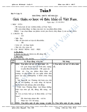 Giáo án Mĩ thuật Lớp 5 - Nguyễn Văn Kết - Tuần 9