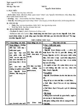 Giáo án Ngữ văn 10 - Tiết 38: Nhàn (Nguyễn Bỉnh Khiêm)