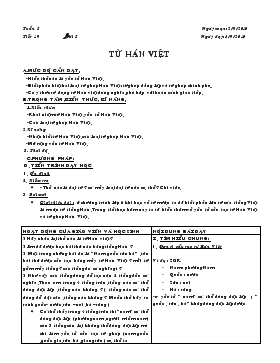 Giáo án Ngữ văn 7 - Tiết 19, Bài 5: Từ Hán Việt