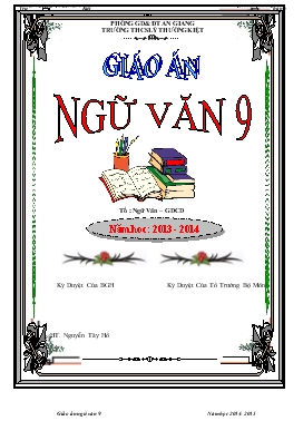 Giáo án Ngữ văn 9 - Nguyễn Tây Hồ