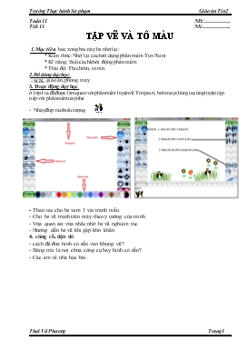 Giáo án Tin học 2 - Thái Vũ Phương - Tiết 11: Tập vẽ và tô màu