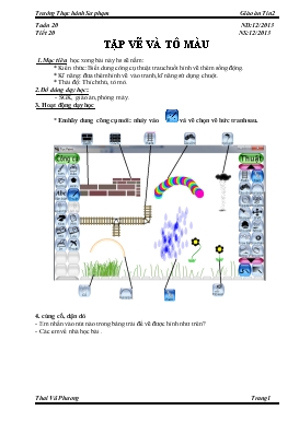 Giáo án Tin học 2 - Thái Vũ Phương - Tiết 20: Tập vẽ và tô màu