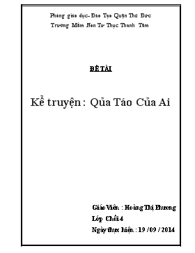 Giáo án Văn học Lớp Chồi - Hoàng Thị Phương