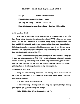 Giáo án Phương pháp dạy học Toán lớp 2 - Nguyễn Thị Hương