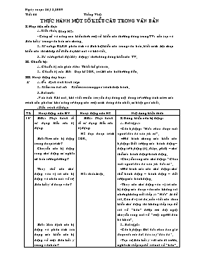 Giáo án Ngữ văn 11 - Năm học 2008-2009 - Tiết 66: Thực hành một số kiểu câu trong văn bản
