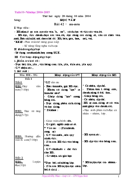 Bài giảng Học vần Bài 42 : ưu-Ươu (tiếp)