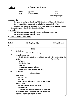 Bài giảng Lớp 1 - Môn : Học vần: Bài : Ổn định tổ chức