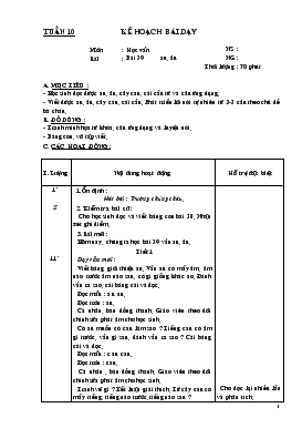 Bài giảng Lớp 1 - Môn Học vần - Tuần 10 - Bài 39 - Au, âu