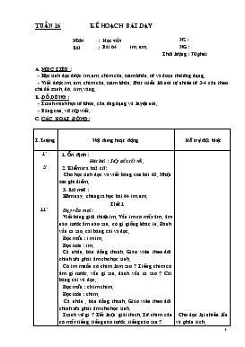 Bài giảng Lớp 1 - Môn Học vần - Tuần 16 - Bài 64 - Im, um