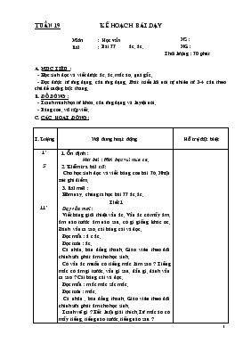 Bài giảng Lớp 1 - Môn Học vần - Tuần 19 - Bài 77 - Ăc, âc