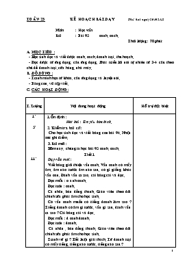 Bài giảng Lớp 1 - Môn Học vần - Tuần 23 - Bài 95 - Oanh, oach