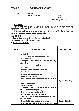 Bài giảng Lớp 1 - Môn Học vần - Tuần 7 - Bài 27 - Ôn tập