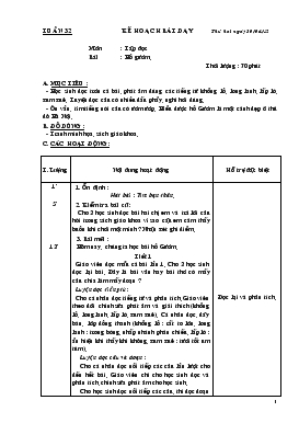 Bài giảng Lớp 1 - Môn Tập đọc - Tuần 32 - Bài : Hồ Gươm