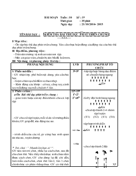 Bài giảng Lớp 1 - Môn Thể dục - Tuần 10 - Bài 19 - Kiểm tra bài thể dục phát triển chung
