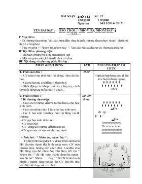 Bài giảng Lớp 1 - Môn Thể dục - Tuần 12 - Trò chơi : “ Nhóm ba, nhóm bảy “