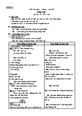 Bài giảng Lớp 1 - Môn tiếng Việt - Bài 22: P – PH - NH