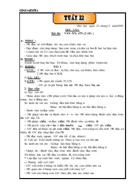 Bài giảng Lớp 1 - Môn tiếng Việt - Bài 46: Vần ôn, ơn (2 tiết )