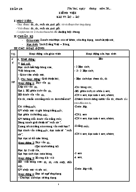 Bài giảng Lớp 1 - Môn tiếng Việt - Bài 77: Ăc – âc