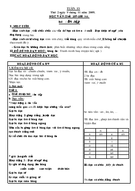 Bài giảng Lớp 1 - Môn tiếng Việt - Học vần: Tiết 107-108 - Bài : Ôn tập