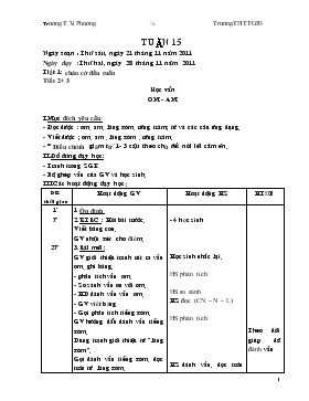 Bài giảng Lớp 1 - Môn Tiếng Việt - Tiết 2, 3 học vần - Om - Am (tiếp)