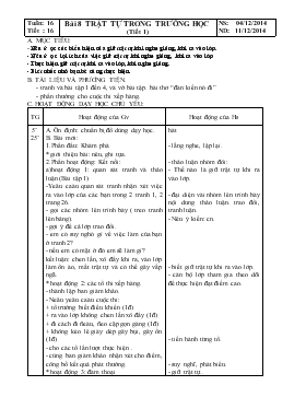 Bài giảng Lớp 1 - Môn Tiếng Việt - Tuần 16 - Tiết 16 - Bài 8 - Trật tự trong trường học (tiết 1)