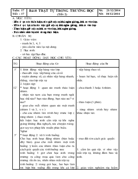 Bài giảng Lớp 1 - Môn Tiếng Việt - Tuần 17 - Tiết 17 - Bài 8 - Trật tự trong trường học (tiết 2)