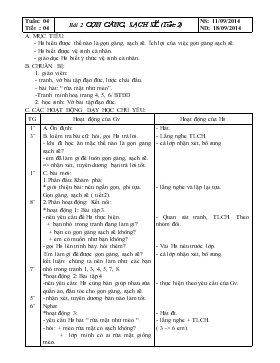 Bài giảng Lớp 1 - Môn Tiếng Việt - Tuần 4 - Tiết 4 - Bài 2 - Gọn gàng, sạch sẽ (tiết 2)