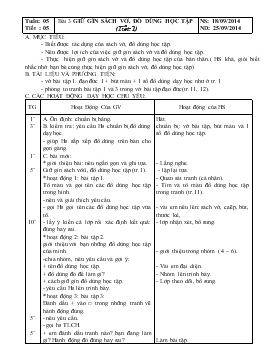 Bài giảng Lớp 1 - Môn Tiếng Việt - Tuần 5 - Tiết 5 - Bài 3 - Giữ gìn sách vở, đồ dùng học tập (tiết 1)