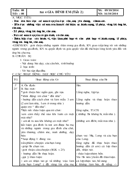 Bài giảng Lớp 1 - Môn Tiếng Việt - Tuần 8 - Tiết 8 - Bài 4 - Gia đình em (tiết 2)