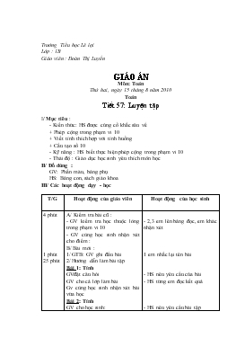 Bài giảng Lớp 1 - Môn toán - Tiết 57: Luyện tập