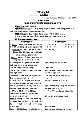 Bài giảng Lớp 1 - Tuần 14 - Môn : Toán bài : Phép trừ trong phạm vi 8