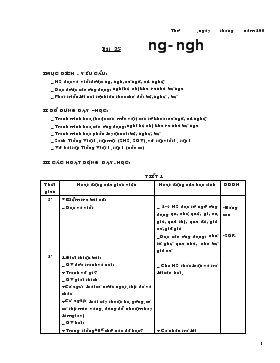 Bài giảng Lớp 2 - Môn Học vần - Bài 25: Ng- Ngh