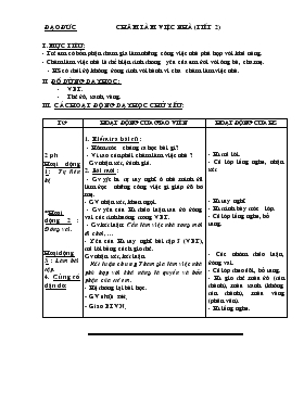Bài giảng Môn Đạo đức lớp 2 - Chăm làm việc nhà (tiết 2)
