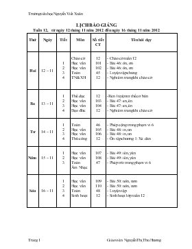 Bài giảng Môn: Học vần - Tiết : 101, 102 - Tuần: 12 - Tên bài: Ôn, ơn