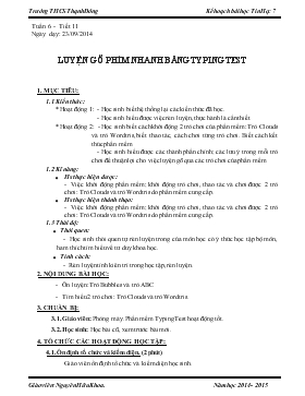Bài giảng Môn Tin học lớp 7 - Tuần 6 - Tiết 17 - Luyện gõ phím nhanh bằng typing test