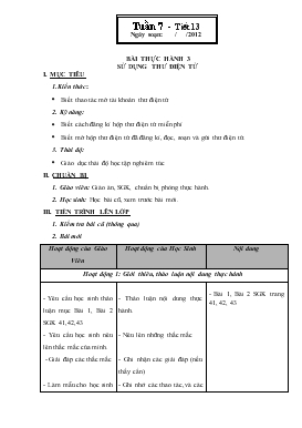 Bài giảng Môn Tin học lớp 9 - Tuần 7 - Tiết 13 - Bài thực hành 3 - Sử dụng thư điện tử (tiếp)