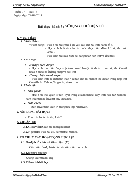 Bài giảng Môn Tin học lớp 9 - Tuần 7 - Tiết 13 - Bài thực hành 3: Sử dụng thư điện tử (tiếp theo)