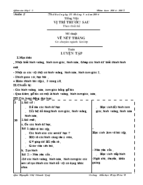 Bài giảng Môn Toán lớp 1 - Tuần 2 - Luyện tập