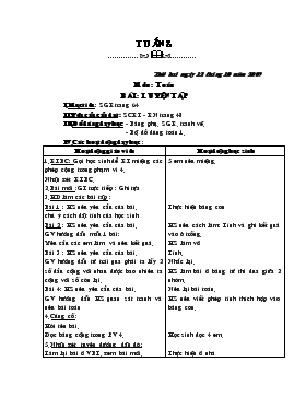 Bài giảng Môn : Toán - Tuần 8 - Bài : Luyện tập