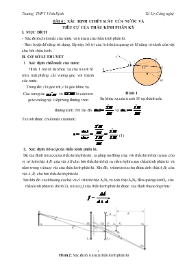 Bài giảng Môn Vật lý lớp 11 - Bài 4 : Xác định chiết suất của nước và tiêu cự của thấu kính phân kỳ