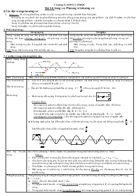 Bài giảng Môn Vật lý lớp 12 - Bài 14: Sóng cơ. Phương trình sóng cơ